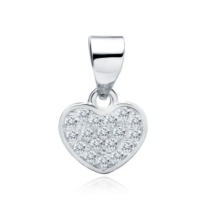Pandantiv argint inima cu pietre DiAmanti Z0823CR_W-DIA (Argint 925‰ 0,9 g.)